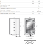 Pakabinamas greitaeigis kombinuotas vandens šildytuvas Elektromet WJ-VENUS PLUS-140, 0,9m2, dešininis, 140 l