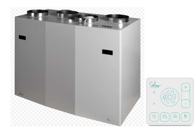 Rekuperatorius ENSY WAVE 550BV/1 vert. kair. p. 794 m³/h su Wi-Fi ir Bluetooth valdikliu